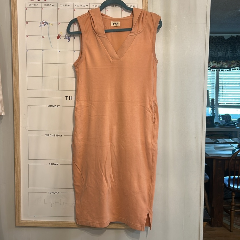 Pact Light Coral Cotton Airplane Dress Small
